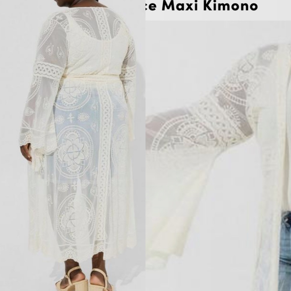 NWT Bell sleeve boho maxi kimono duster